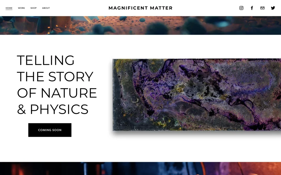 The earlier Magnificent Matter website presenting its visual work and portfolio.